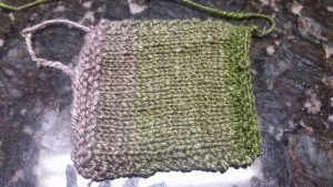 Yak/Silk Gradient with Undyed fiber and Alfalfa Green