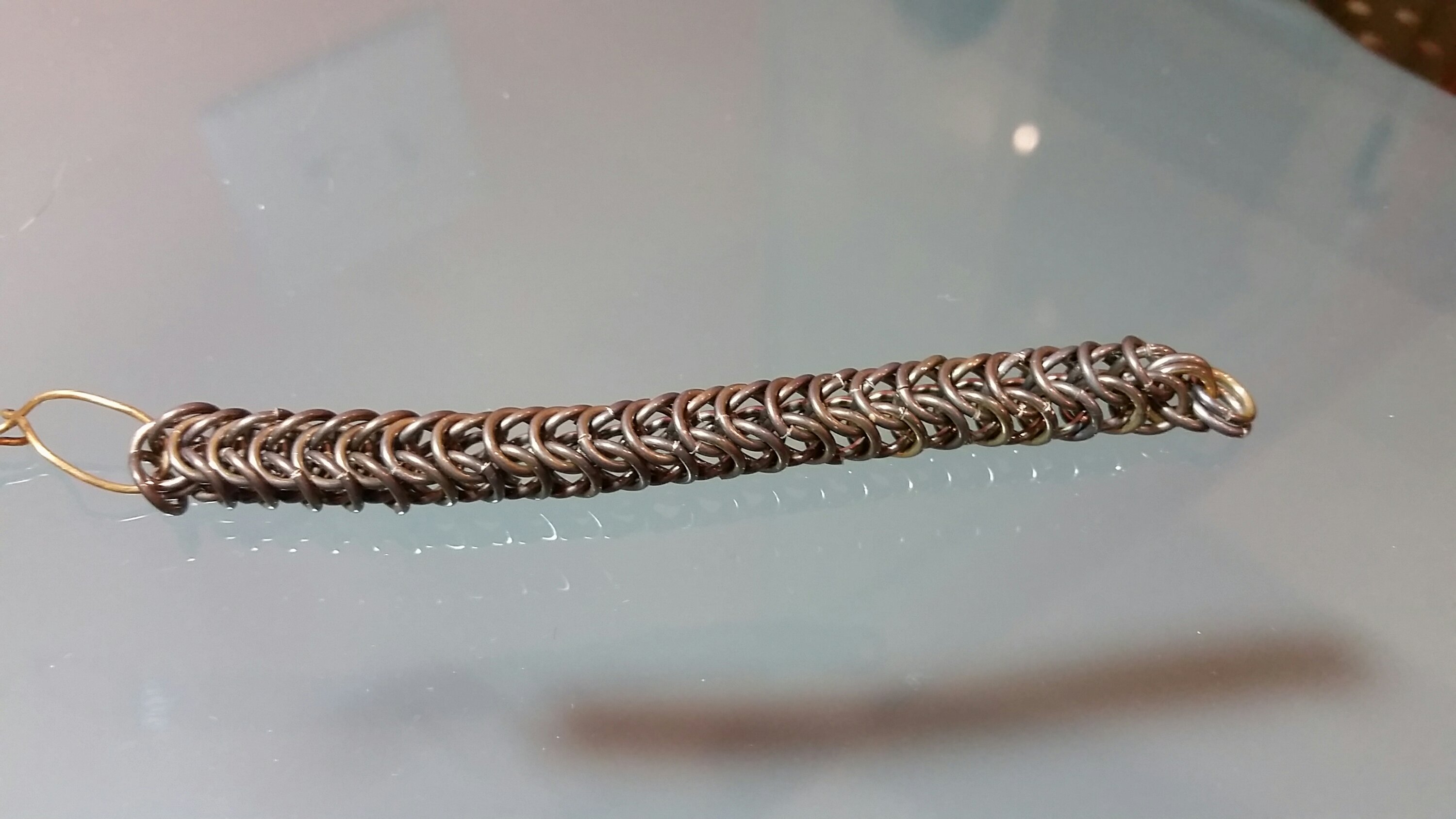 Foxtail bracelet in progress