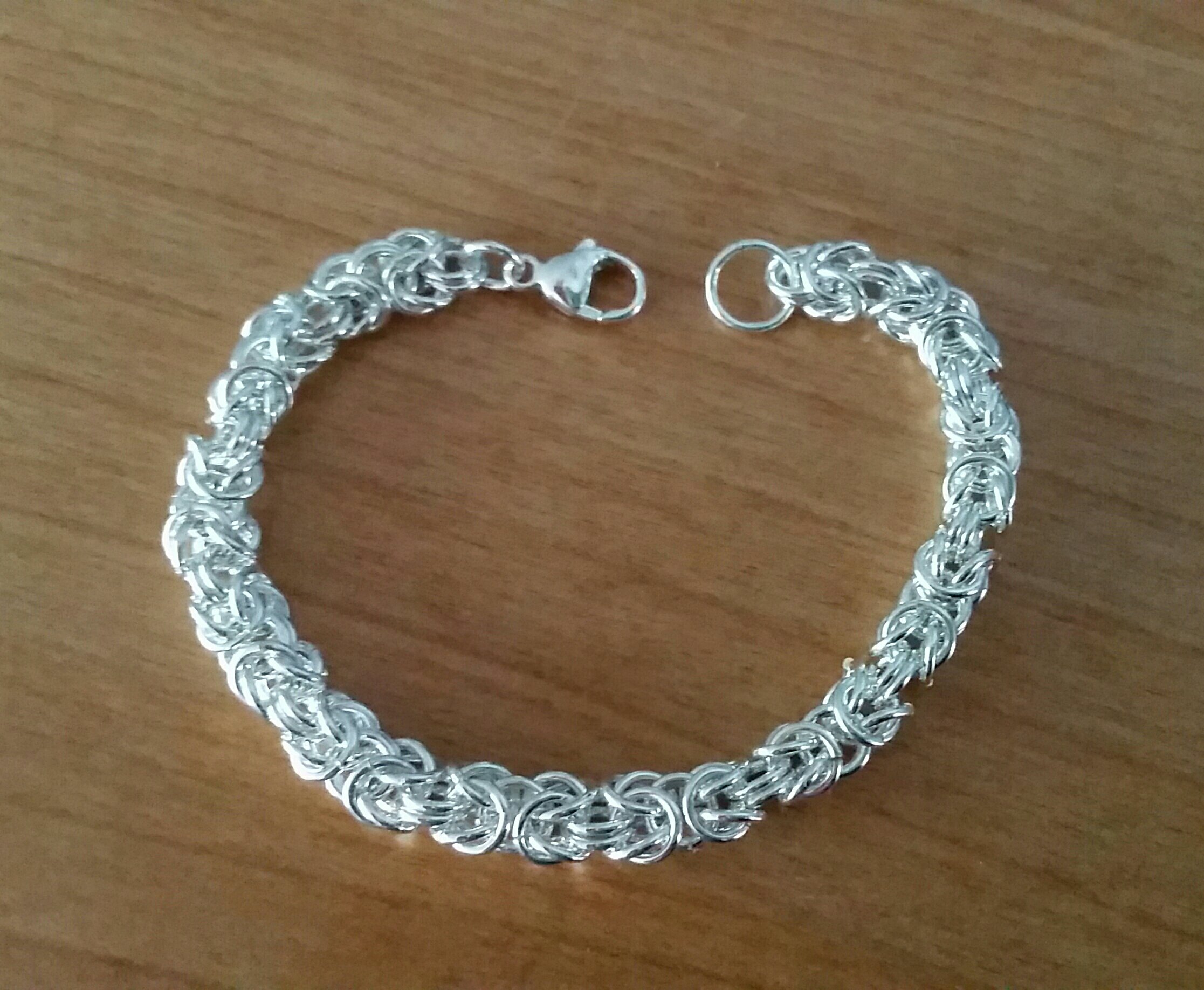 Sterling silver Byzantine chain bracelet 