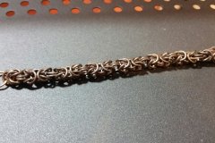 Byzantine sterling silver chain in progress