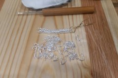 Fine silver double loop-in-loop chain, using the fised, ovalled links