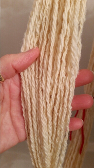 The new "Heinz 57" wool, three strands plied using a Lazy Kate
