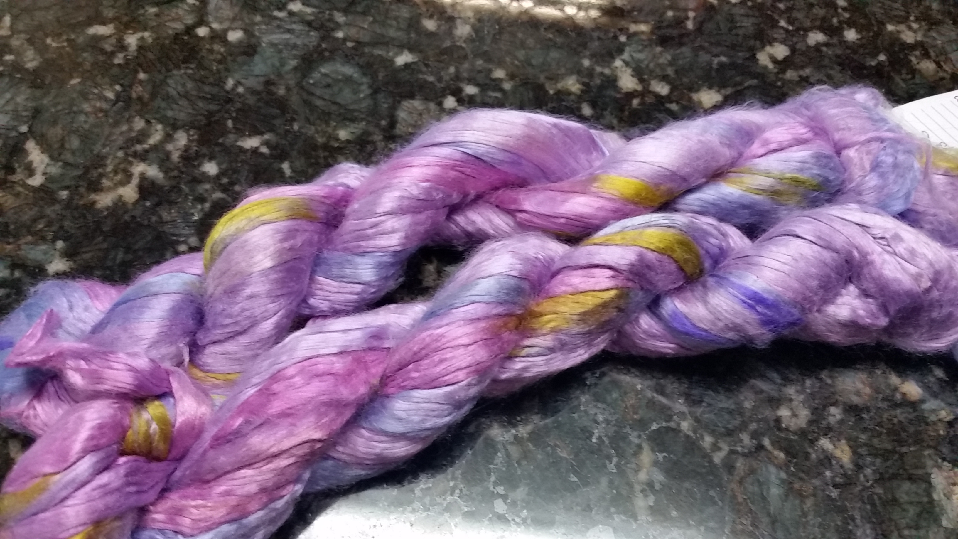 Bombyx Silk from Chasing Rainbow Dyeworks in colorway Country Garden