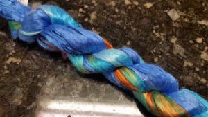 Bombyx Silk from Chasing Rainbow Dyeworks in colorway New Blue