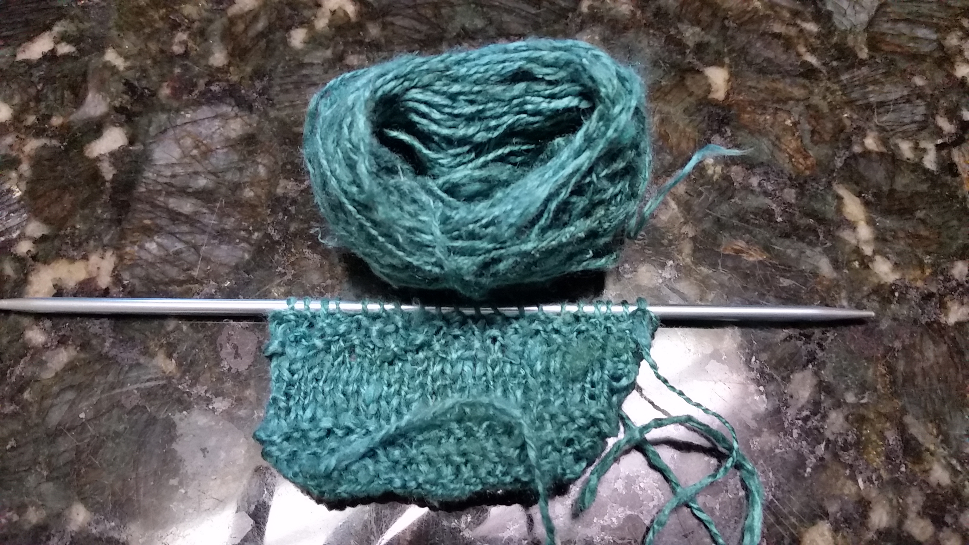 The Silk Lap, spun and knitted