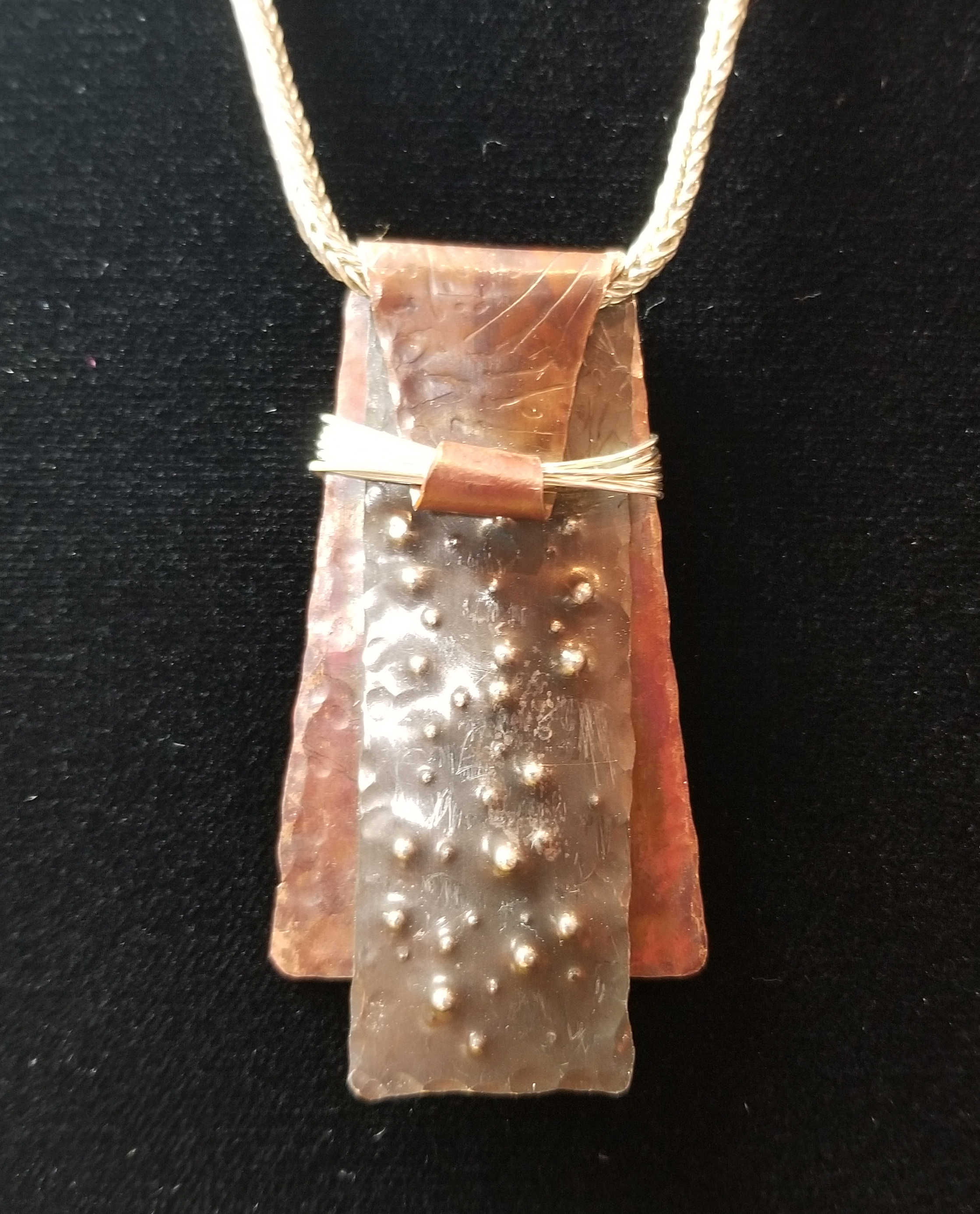 Copper and Silver Layers Pendant