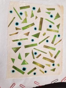Paper Cloth with Dyed-paper add-ins and alcohol ink drops