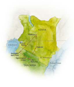 Map of Safari Itinerary